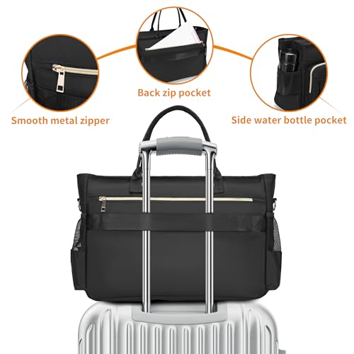 Rabjen Laptop Tote Bag, Middle Size Computer Messenger Teacher Bag with 15.6'' Padded Laptop Sleeve - Image 5