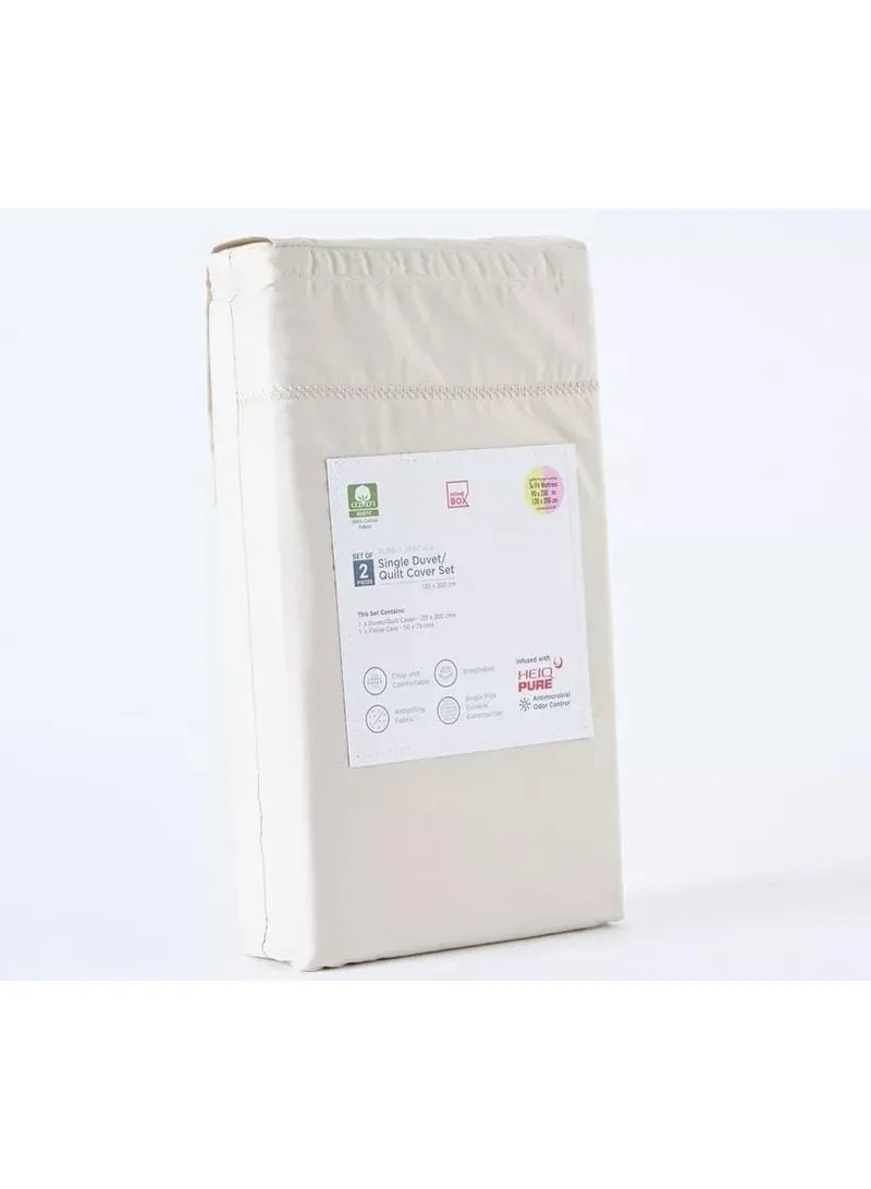 Home Box Purely - Percale 2 - Pieces 300Tc Percale Single Duvet Quilt Cover Set - 135X200 Cm