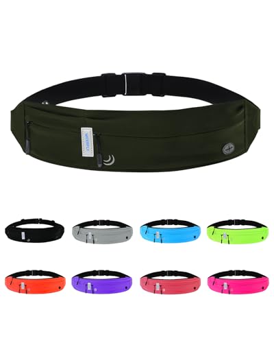 WATERFLY Running Belt Fanny Pack Runner Marathon Jogging Waist Pack Sport Workout Exercise Fitness Phone Holder Belt for Men Women Jogger Slim Waistband - Image 1