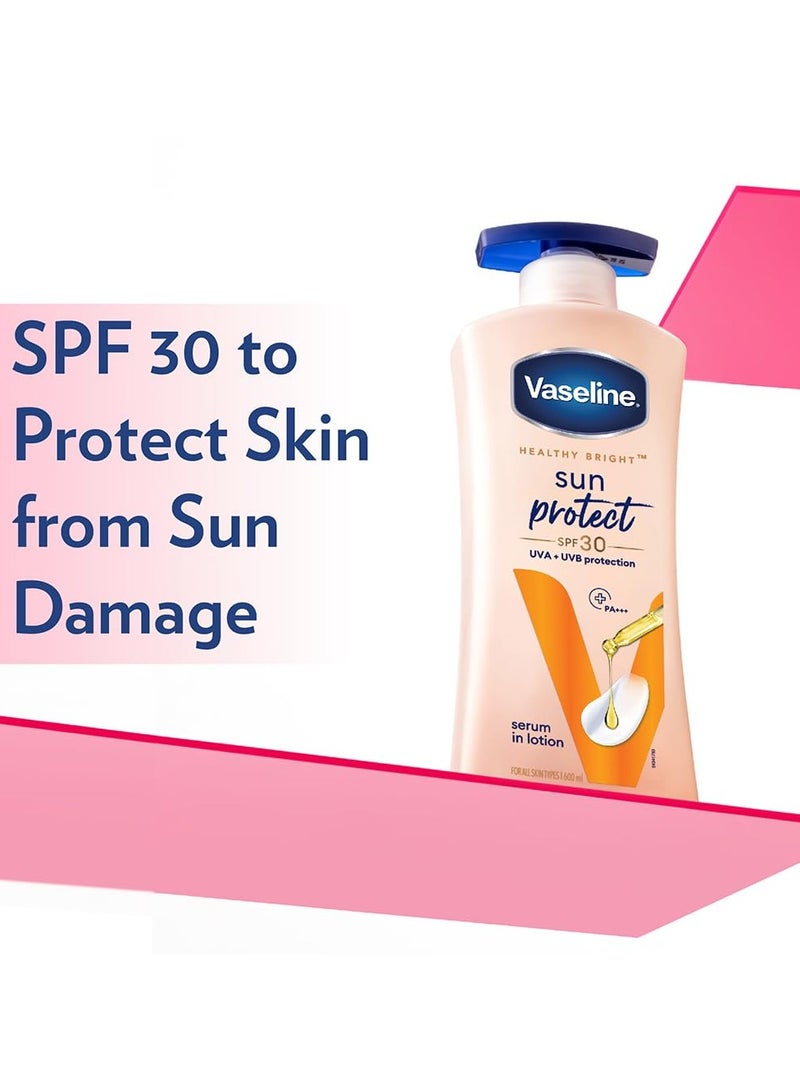 Vaseline Sun Protect SPF 30 Body Lotion, Reduces Tan Lines in 7 Days, UVA + UVB PA+++ Sun Protection, 600ml - Image 3