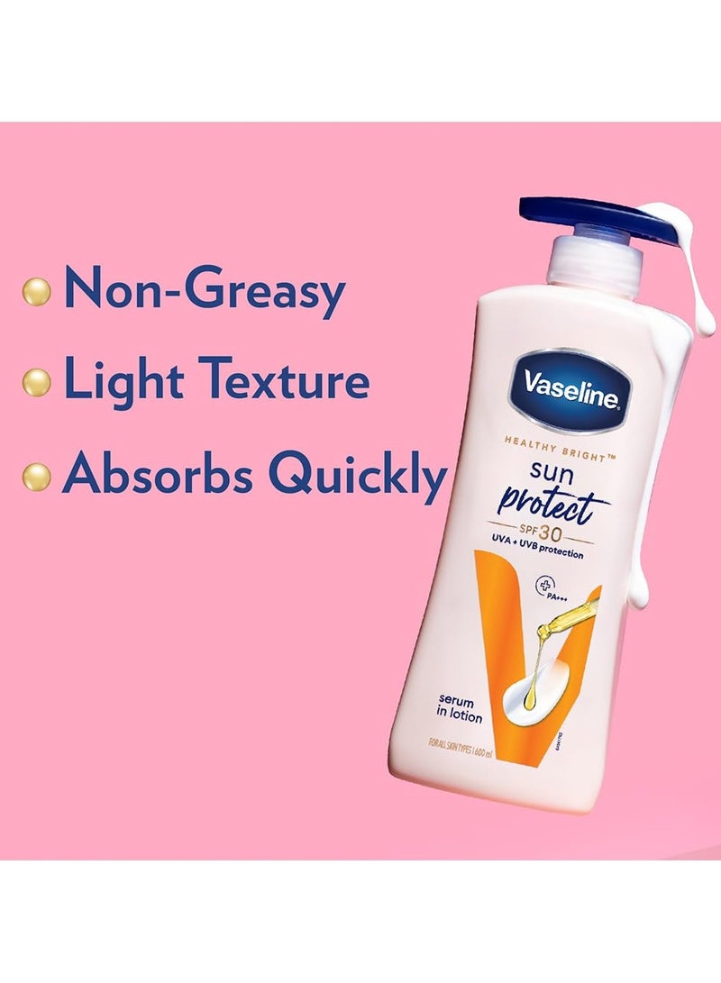 Vaseline Sun Protect SPF 30 Body Lotion, Reduces Tan Lines in 7 Days, UVA + UVB PA+++ Sun Protection, 600ml - Image 4
