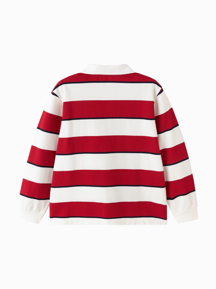 بالابالا تيشيرت بولو مخطط بأكمام طويلة للأولاد - Image 5