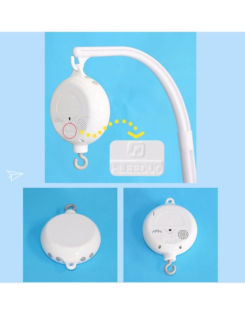 35 Songs Rotary Baby Crib Bed Hanging Bell Wind-up Rotating Music Box, Musical Crib Mobiles Toys Baby Bed Bell Toys with Rotating Hook, Newborn Hanging Melody Toys for Crib Bed Bassinet Stroller Rail  - Image 5