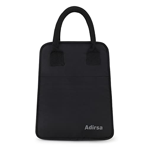 ADIRSA LB4001 Men's, Women's, Kid's Polyester Insulated Lunch / Tiffin Bag for School, Picnic, Work (Black) - Image 1
