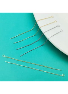 Oubaka 24Pcs 8.5Cm Ear Threads Long String Ear Threads Hypoallergenic Ear Threads Earrings With Loop Drop Earrings Tassel Chain Earrings For Earring Making Diy Jewelry Craft(2 Styles,2 Colors)  - Image 4