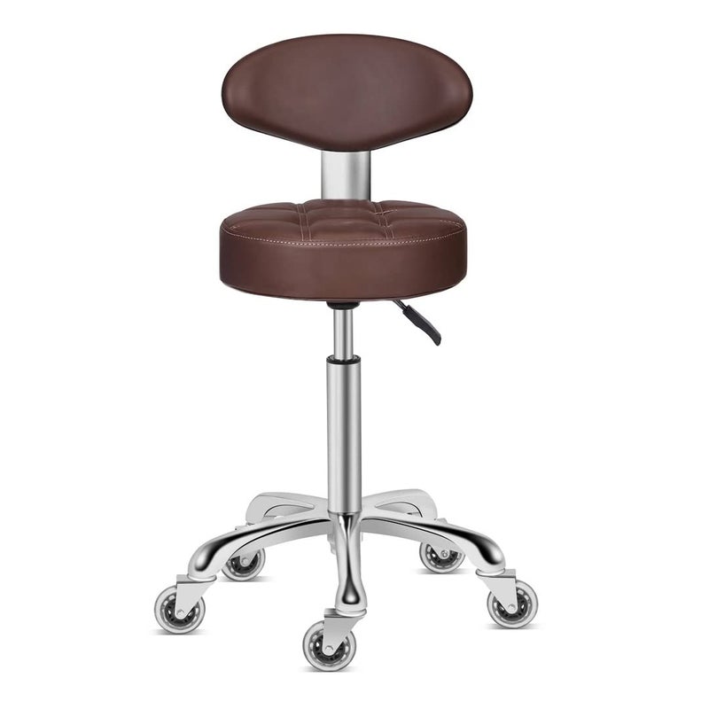 Kaleurrier Rolling Stool Chair with Smoothrolling Dualwheel castersComfortable Cushioned Backrest Swivel Seat Heavy Duty Hydraulic Height AdjustableSturdy and Durable