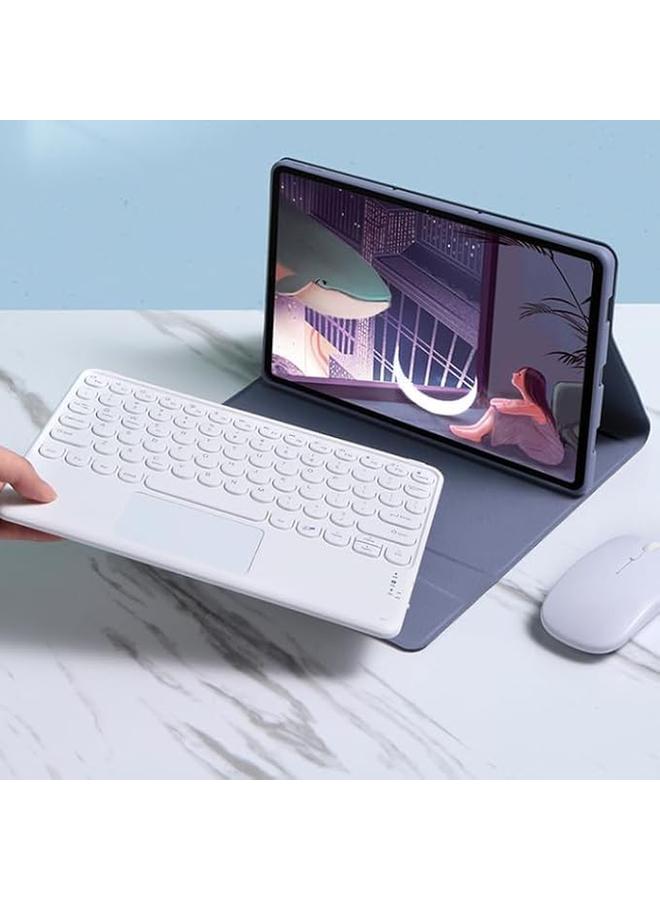 erorex Keyboard Case Compatible With Lenovo Tab M11 11 Inch Tb 330Fu Tb 331Fc 2024 Tablet Retro Round Keycolor Keyboard With Detachable Touch Keyboard Cover (Blue)  - Image 3