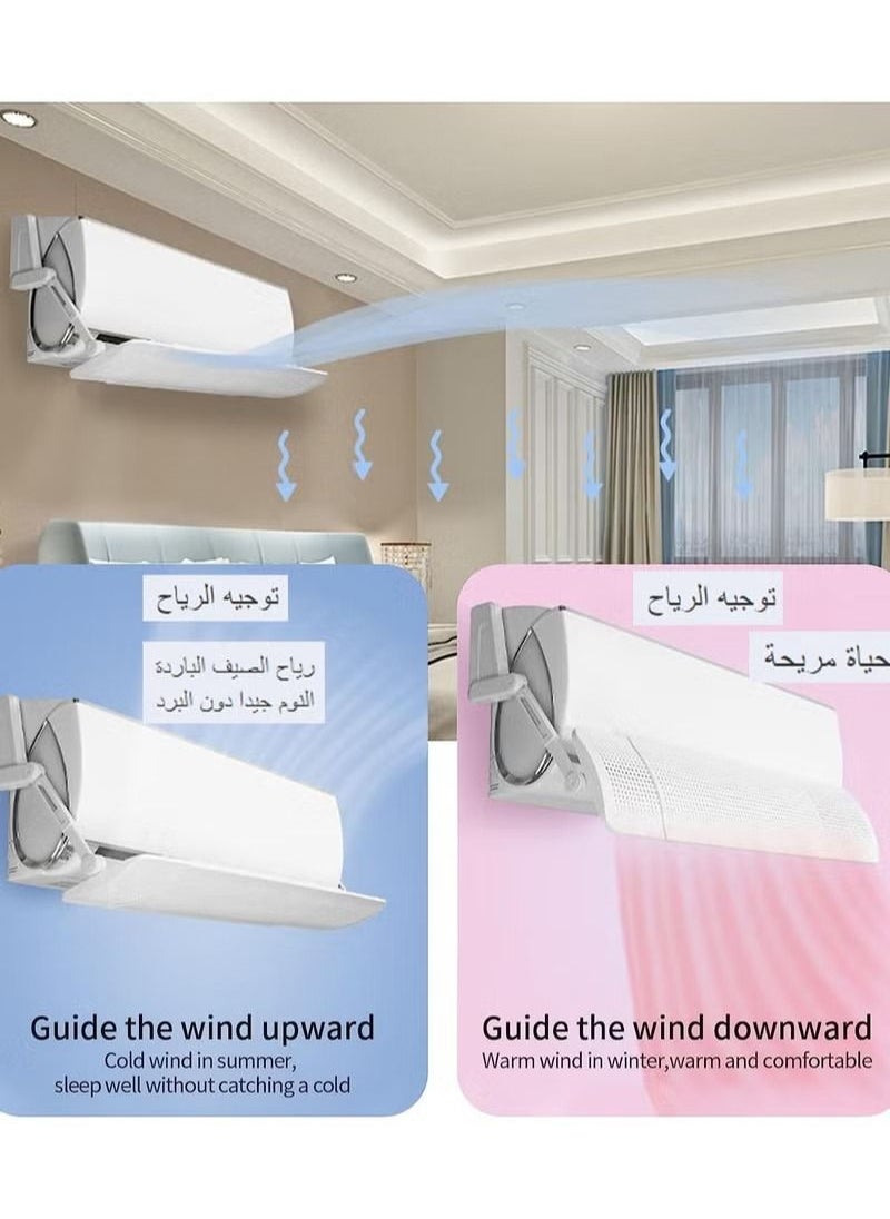 Arabest Air Conditioner Deflector, Retractable Split AC Air Flow Deflector, Punch-free Anti Direct Blowing Windshield for Home Office Split Air Conditioner  - Image 5