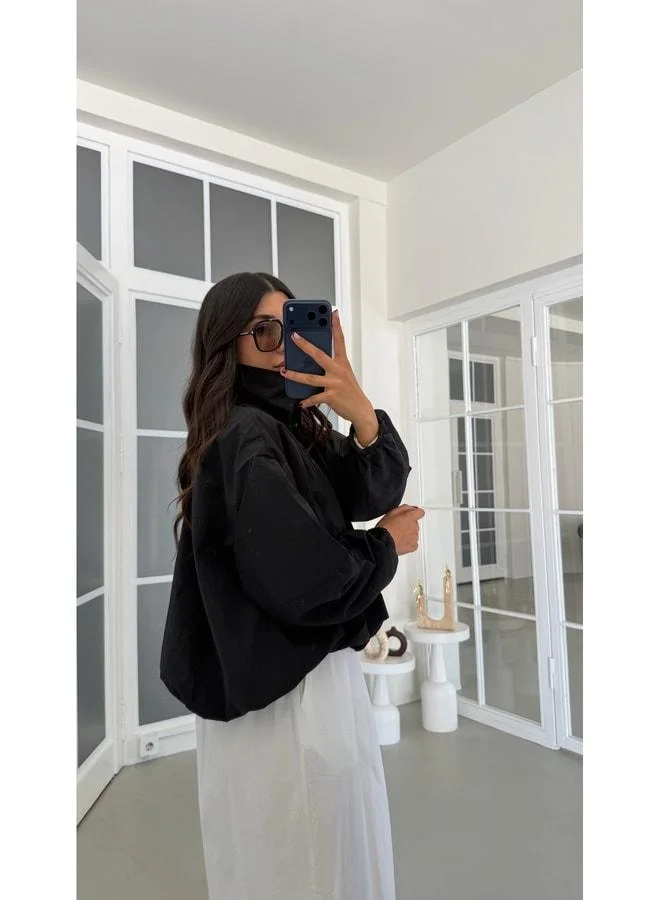 Gaus  Black Straight Collar Lined Equivalent Jacket GAUS-01951. for Women | Best Price UAE