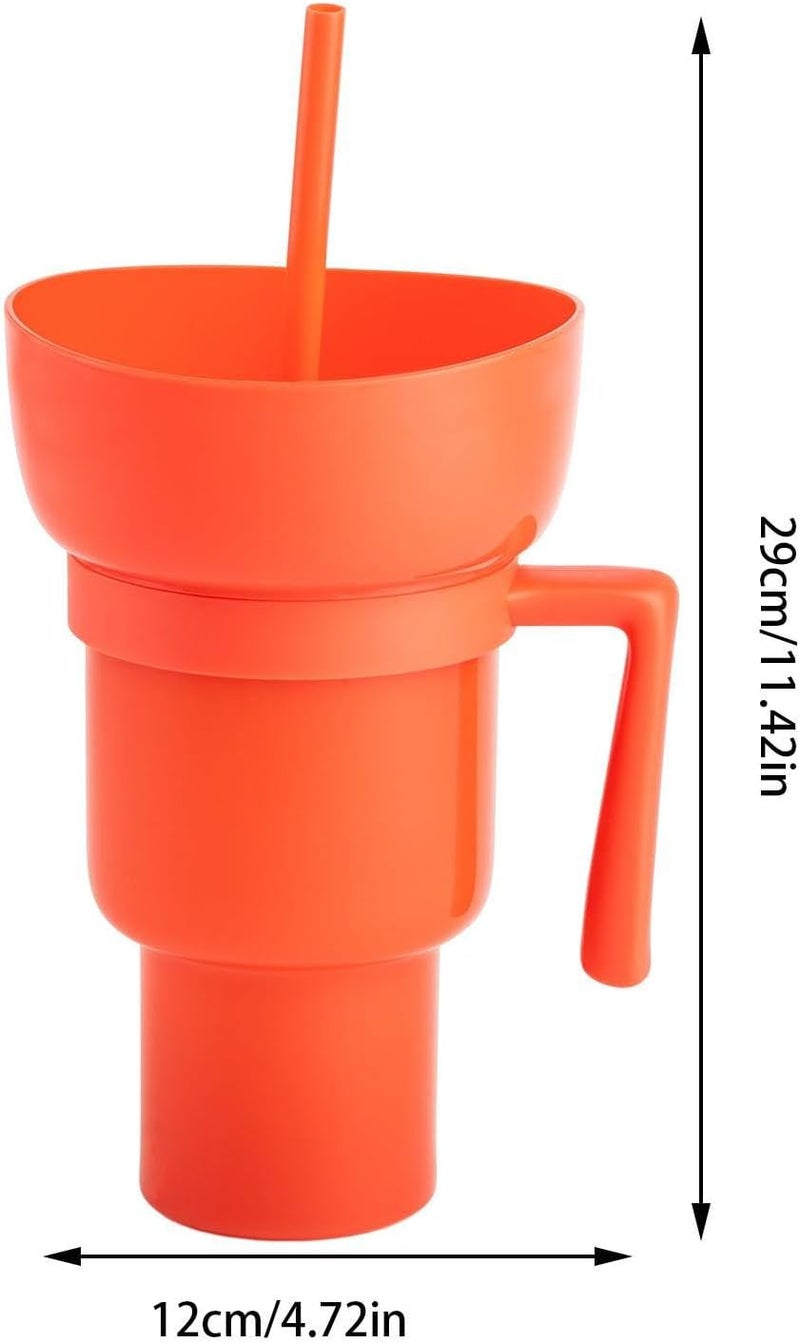 windforgecraft Stadium Tumbler with Snack Bowl | 2 in 1 Snack and Drink Cup,Without Handle Popcorn Cup Snack Cup Multifunctional Cup,Leakproof Snack Cup,Reusable Snack and Drink Cup for Adults,Kids - Image 5