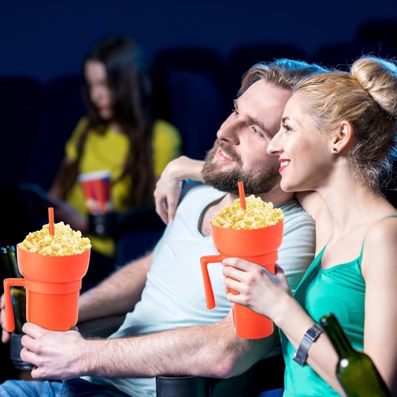 windforgecraft Stadium Tumbler with Snack Bowl | 2 in 1 Snack and Drink Cup,Without Handle Popcorn Cup Snack Cup Multifunctional Cup,Leakproof Snack Cup,Reusable Snack and Drink Cup for Adults,Kids - Image 3