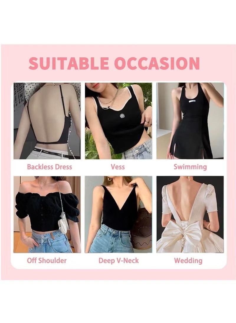 YOUGE Breast Tape, 5 M Extra-Long Roll Breast Tape, 36 Pcs Double Sided Tape for Apparel and Body with 2 Pcs Reusable Nipple Covers, Adhesive Strapless Lift Tape for A-G Cup Beige - Image 4