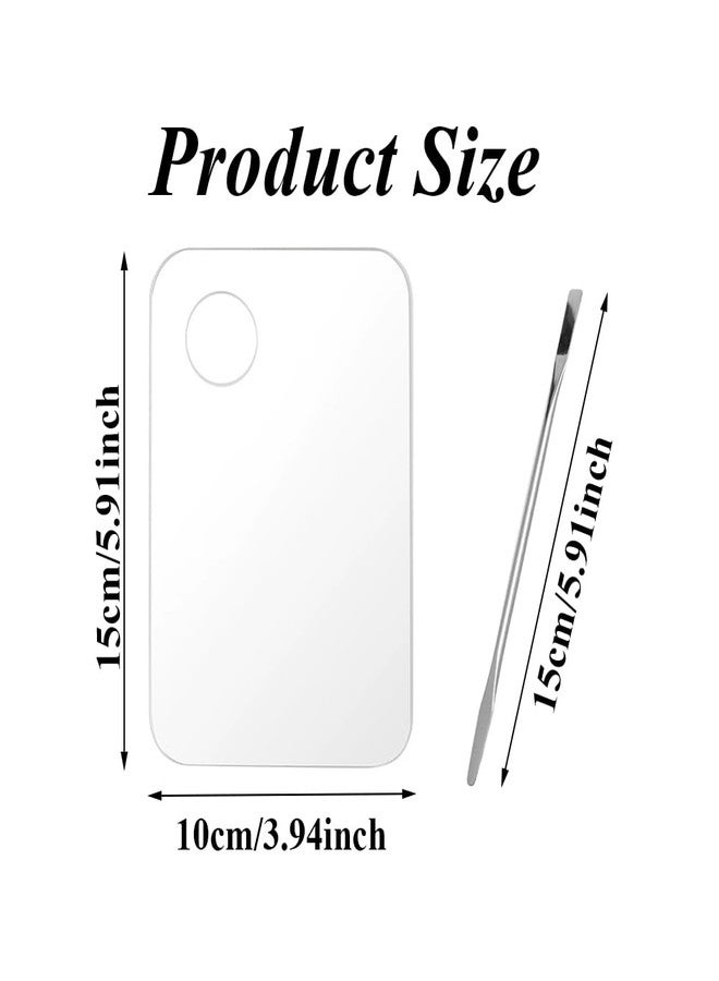 Quupy Clear Makeup Mixing Palette Make-up Blending Palettes with Spatula Acrylic Cosmetic Palette Makeup Mixing Tray for Painting Makeup and Art Craft - Image 2