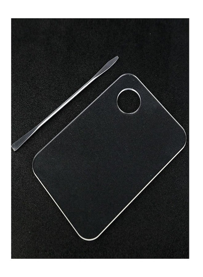 Quupy Clear Makeup Mixing Palette Make-up Blending Palettes with Spatula Acrylic Cosmetic Palette Makeup Mixing Tray for Painting Makeup and Art Craft - Image 3