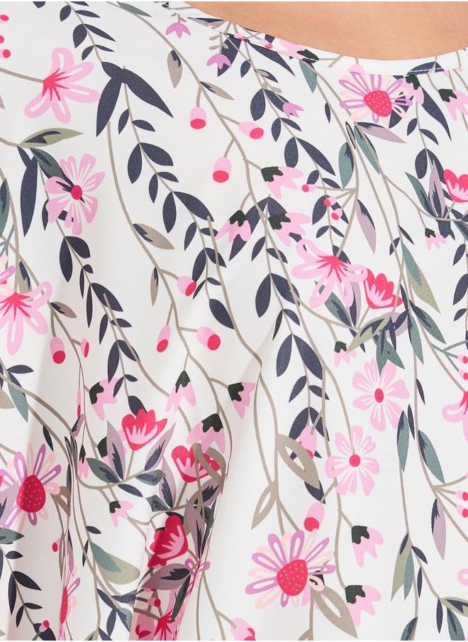 Styli Floral Print Kimono Sleeves Kaftan  - Image 3