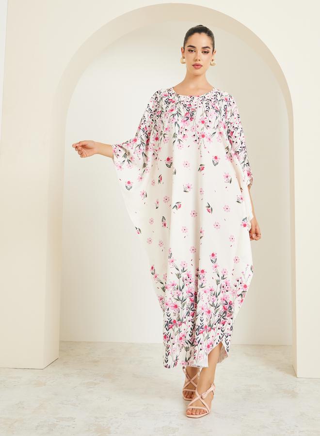 Take Two Floral Print Kimono Sleeves Kaftan - Image 3