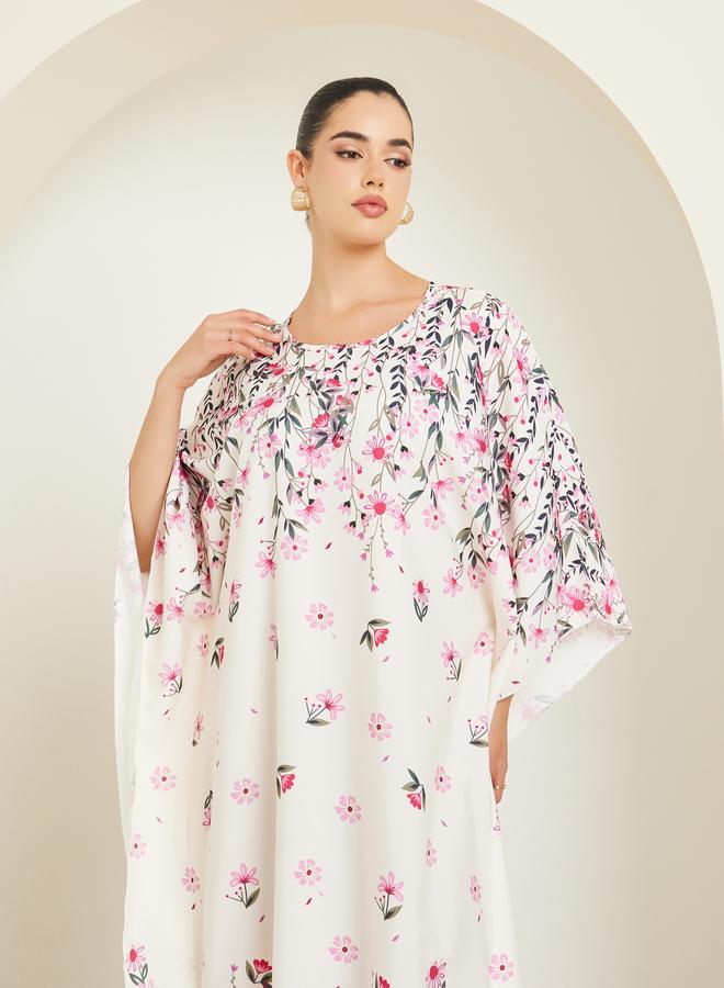 Take Two Floral Print Kimono Sleeves Kaftan - Image 2