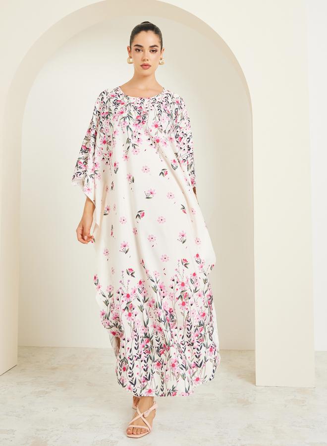 Take Two Floral Print Kimono Sleeves Kaftan - Image 1