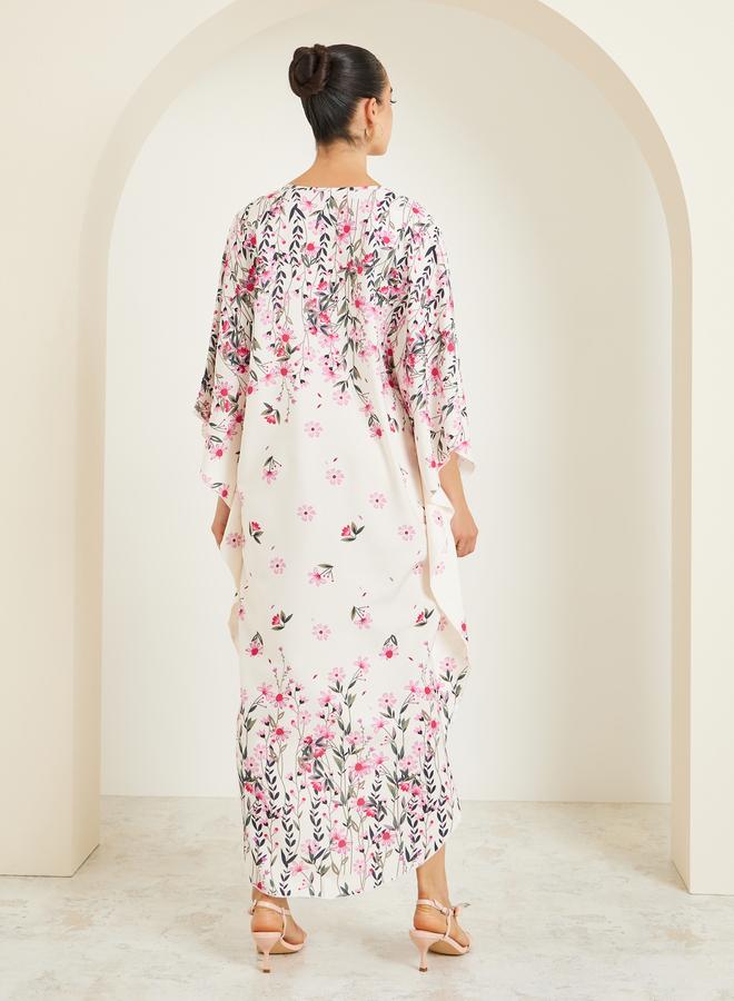 Take Two Floral Print Kimono Sleeves Kaftan - Image 5