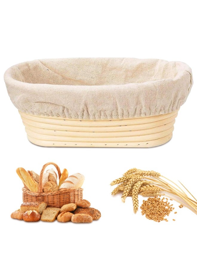 Premium Oval Bread Banneton Basket with Liner, Perfect Brotform Proofing Basket for Making Beautiful Bread (with Liner) - Image 1
