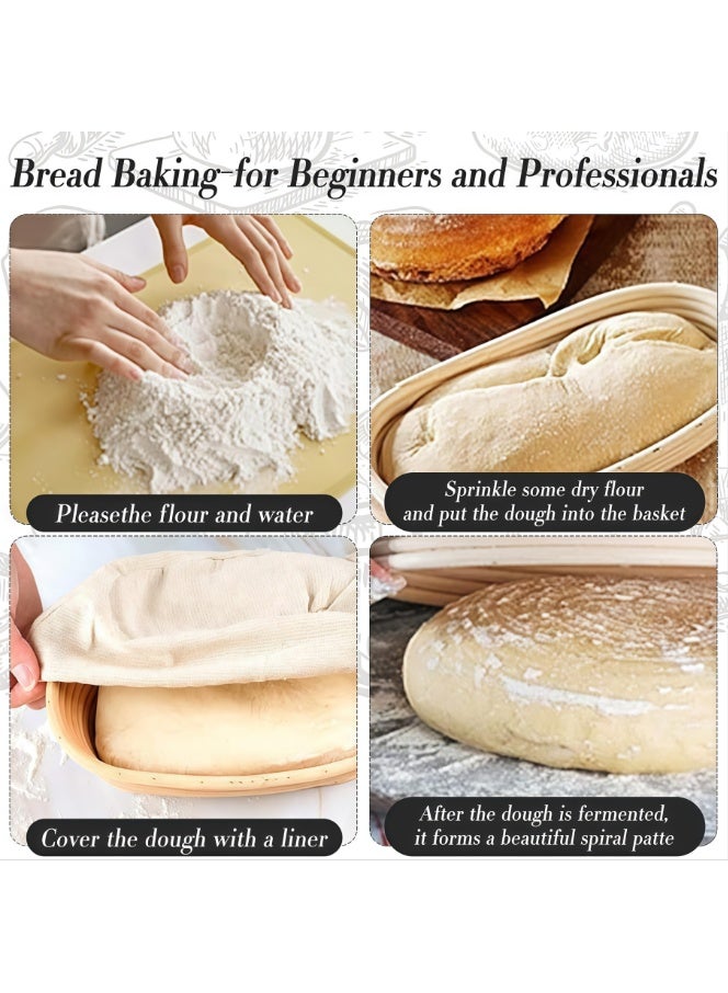 Premium Oval Bread Banneton Basket with Liner, Perfect Brotform Proofing Basket for Making Beautiful Bread (with Liner) - Image 5