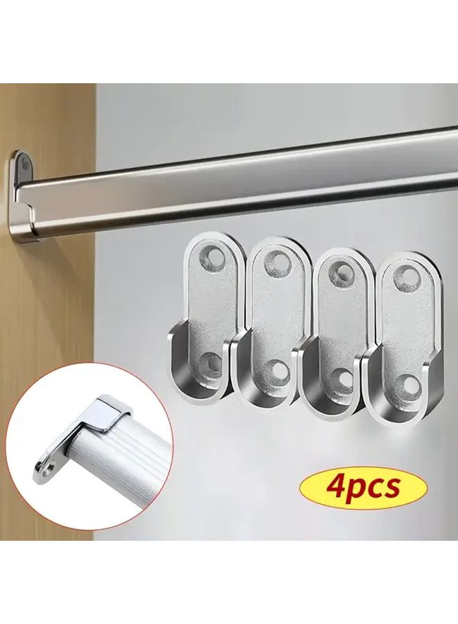 Set Of 4 Clothing Pole Tube Supports For Wardrobe Rail Bracket - Image 1
