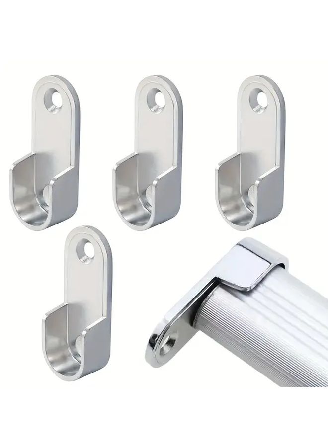 Set Of 4 Clothing Pole Tube Supports For Wardrobe Rail Bracket - Image 3