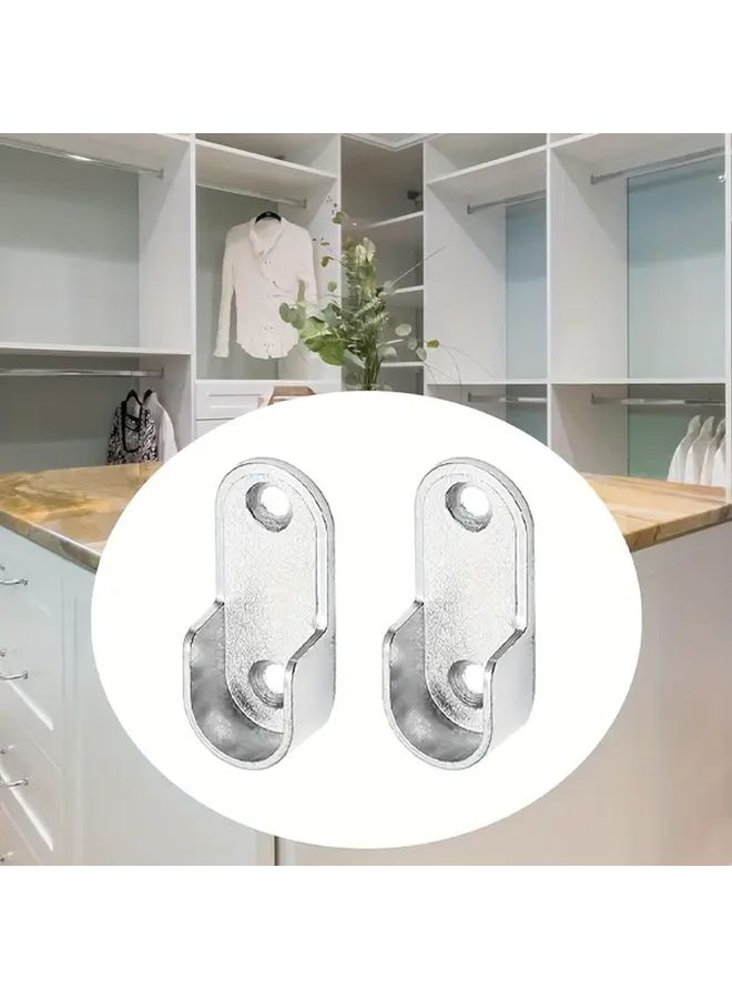 Set Of 4 Clothing Pole Tube Supports For Wardrobe Rail Bracket - Image 4