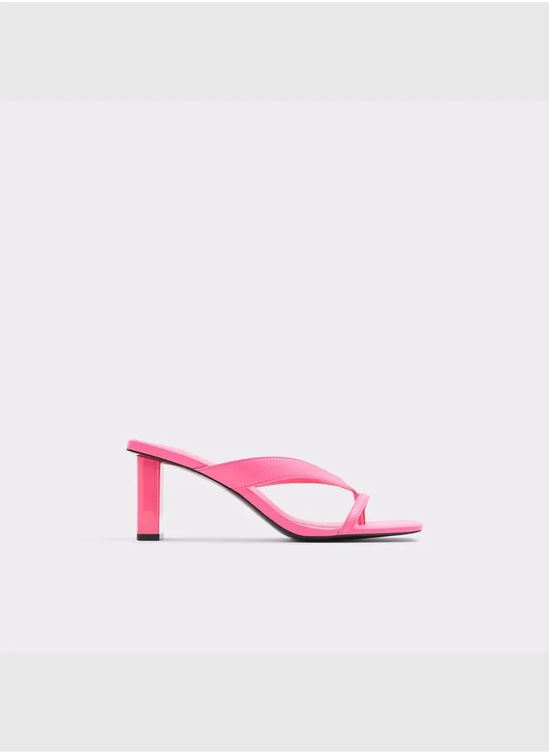 ALDO Synthetic Leather Sandal Block Heel Heel