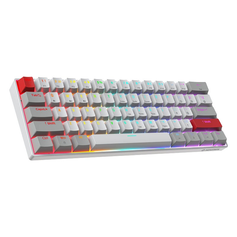 Newmen GM610 60 Wireless Mechanical KeyboardWiredBluetooth24G RGB Backlit61 AntiGhosting KeysProgrammableHotSwappable Gaming Keyboardfor PC Windows Mac Laptop ComputerLinear Red Switch