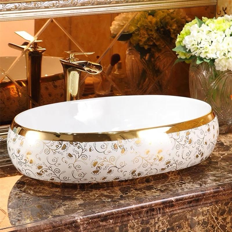 Nexa Bathware Impoarted Ceramic Wash Basin Luxurious Wash basin Table Top Bathroom Sink Wash BASIN With High Temprature 24 x 16 x 6 INCH EQ - Image 2