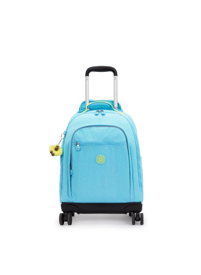 kipling New Zea Kids' Large Wheeled Backpack with Laptop Protection Splash Blue - Image 1