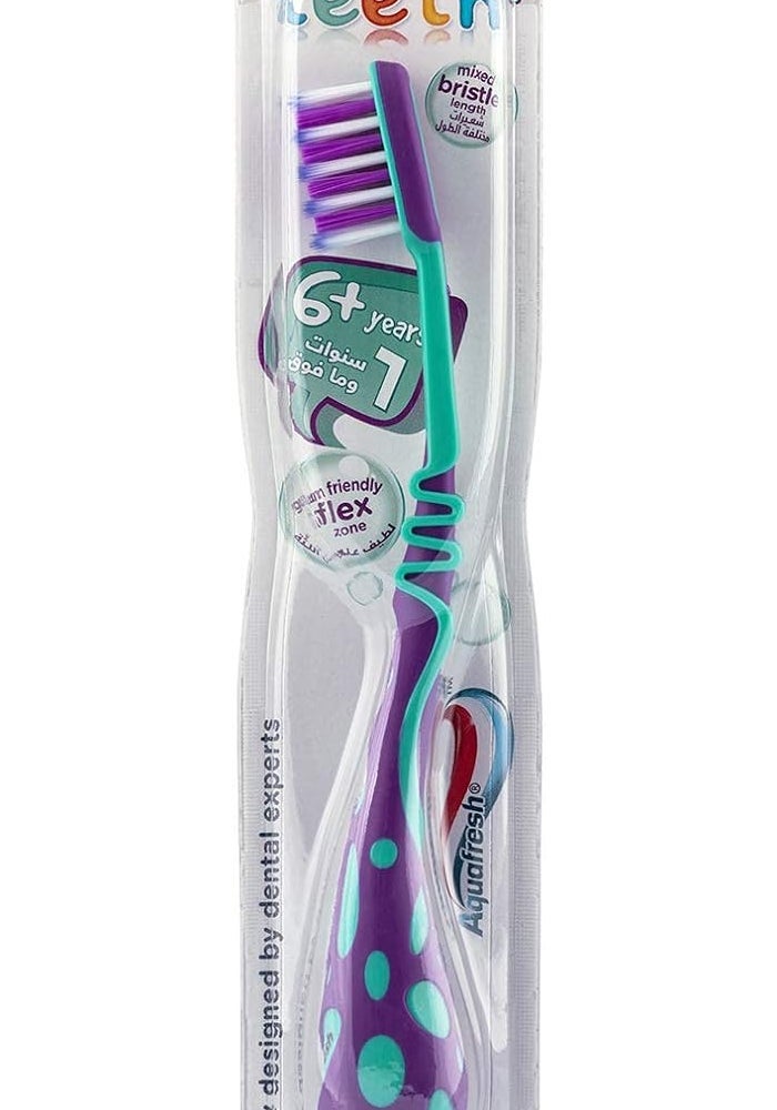Aquafresh Kids Toothbrush, My Big Teeth Brush with Soft Bristles for Ages 6+, Multi-Colour - Image 1