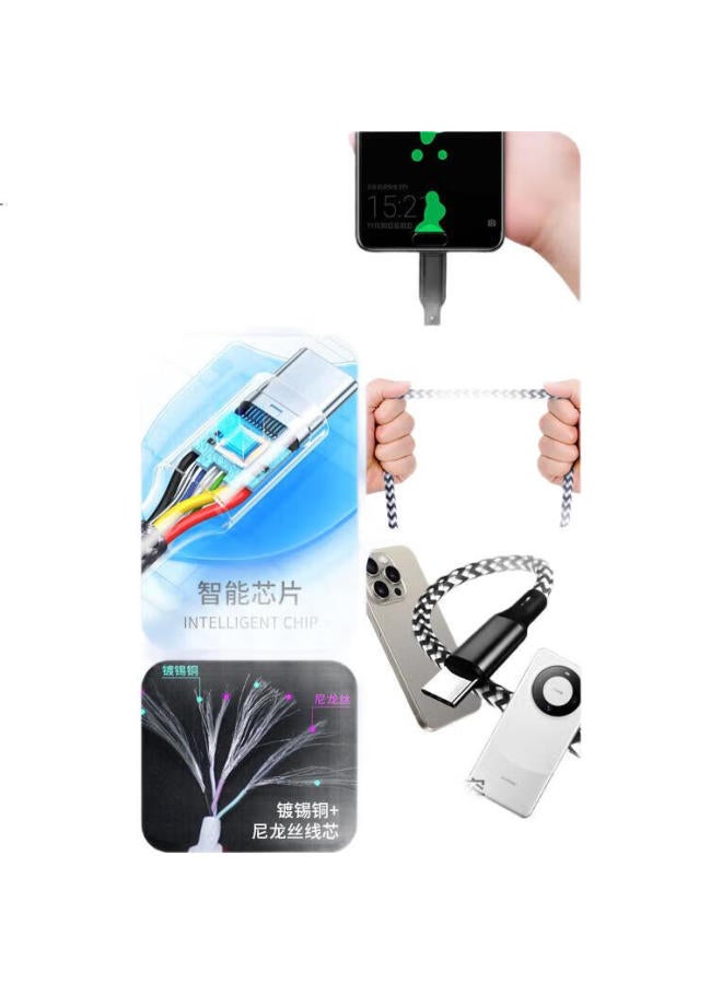 Masentek Apple 15 Charging Cable, Type-C Data Cable, Fast Charging 5A, Compatible With Huawei Mate60/Pura70, Honor, Xiaomi Phones, Tablets, Usb-C Car Charger, Braided, Black - Image 2