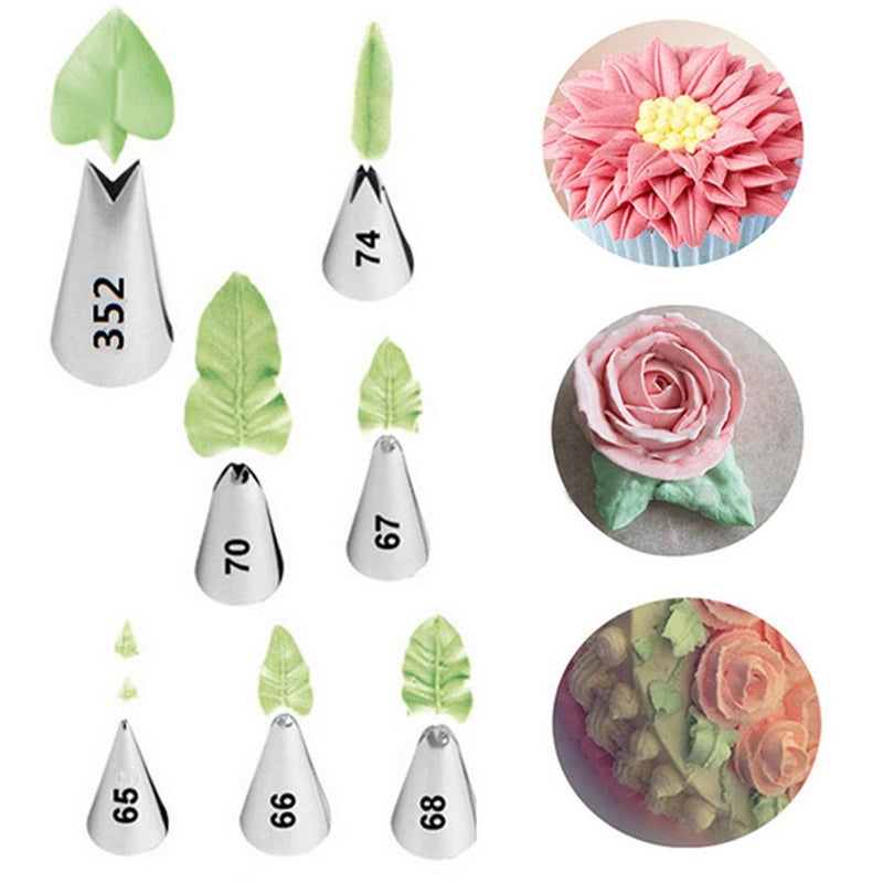 FantasyDay 7piece Stainless Steel Piping Tips Piping Nozzles Cake Decorating Supplies Cookies Cupcake Icing Decorating Supplies Decorating Kits Frosting Icing Tips Baking Set Tools