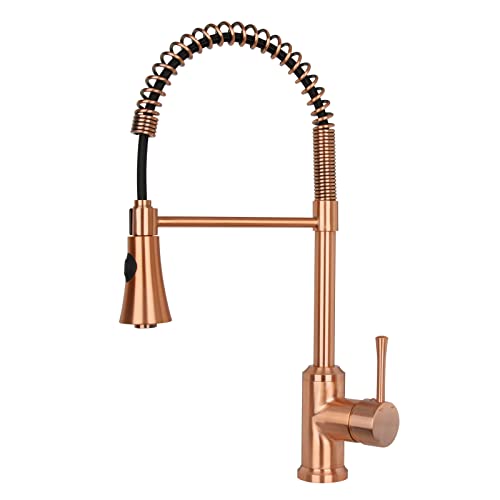 Akicon Copper Single Handle Pull-Down Copper Kitchen Faucet with Spring Spout - Akicon - Image 1