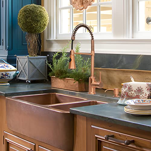Akicon Copper Single Handle Pull-Down Copper Kitchen Faucet with Spring Spout - Akicon - Image 3