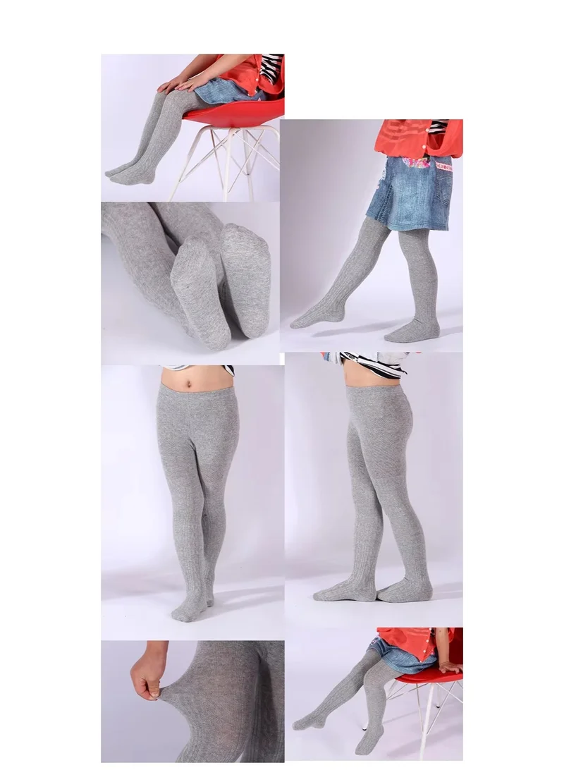 Lion Llama Light grey Cotton Stretchy Tights for Girls | Soft & Comfortable Leggings | Everyday Wear for Kids & Toddlers for Women | Best Price UAE