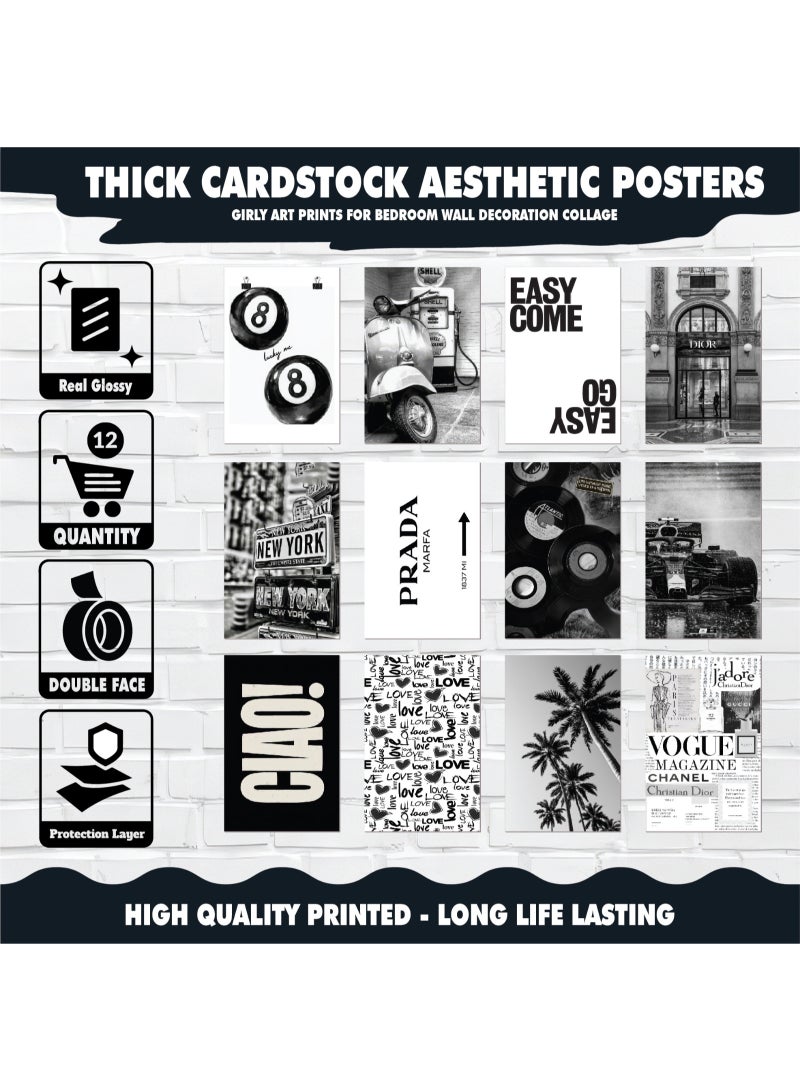 A set of 12 black and white wall posters, made of very high-quality coated paper, ready to hang, with elegant designs and inspirational quotes for all tastes. - Image 3