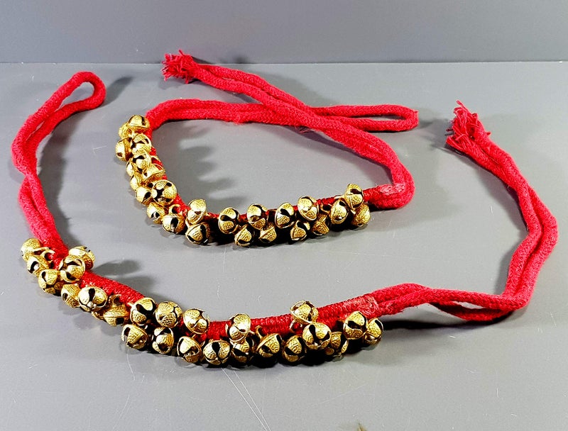 eSplanade Dance Ghungroo (25 + 25) Ghungroo Cotton String | Bell, Ghungru 1 Line Red Pad, Red Pad Ghungroo 1 Line | Paijania | Pazeb | Kathak Indian Classical Dance - Image 2