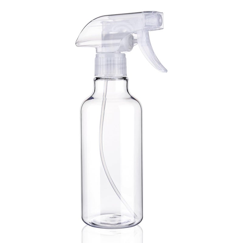 Hethyo Spray Bottles 12oz Plastic Spray Bottle for Hair Mist/Stream Heavy Duty Empty Spray Bottles for Cleaning Solutions, Plants (12oz-Clear) - Image 1