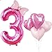 Florisland 40 Inch Huge Pink 3 Balloon for Girls Foil Mylar Helium Pink 3 Balloon Number for Girls 3rd Birthday Little Miss Threenager Birthday Decorations Celebrations Party Supplies Favors Backdrops - Image 2