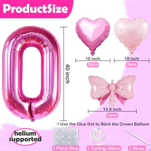 Florisland 40 Inch Huge Pink 3 Balloon for Girls Foil Mylar Helium Pink 3 Balloon Number for Girls 3rd Birthday Little Miss Threenager Birthday Decorations Celebrations Party Supplies Favors Backdrops - Image 5