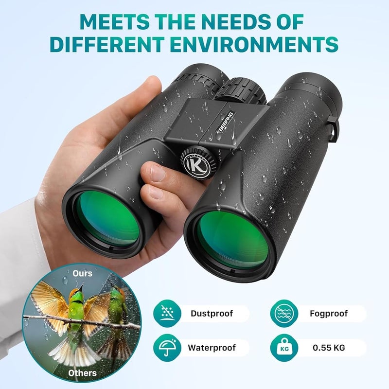 ARVOX Bebang by Binoculars for Long Distance Zoom 12x42 with Phone Adapter & Tripod,Ultra HD Binoculars for Bird Watching,Safari | Range 2000 Meter | Wide Eye Peice | Bright BAK 4 Glass (12 X 42) - Image 5