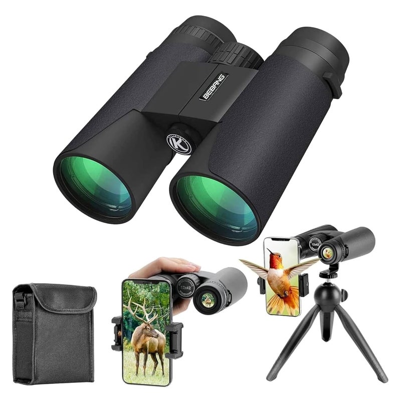 ARVOX Bebang by Binoculars for Long Distance Zoom 12x42 with Phone Adapter & Tripod,Ultra HD Binoculars for Bird Watching,Safari | Range 2000 Meter | Wide Eye Peice | Bright BAK 4 Glass (12 X 42) - Image 1