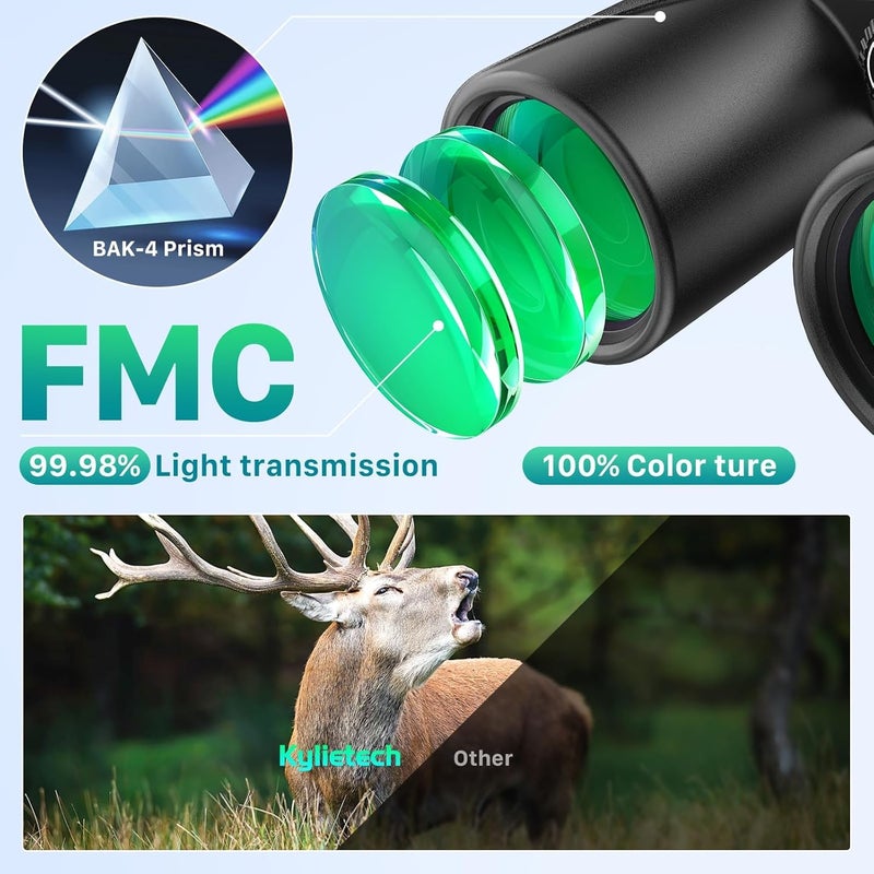 ARVOX Bebang by Binoculars for Long Distance Zoom 12x42 with Phone Adapter & Tripod,Ultra HD Binoculars for Bird Watching,Safari | Range 2000 Meter | Wide Eye Peice | Bright BAK 4 Glass (12 X 42) - Image 2