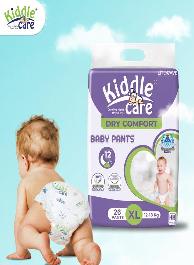 Kiddle Care Dry Comfort Baby Diaper Pants Advanced Soft |Extra Large (XL) | 12-18 Kg |Pack of 2 |52 Pieces| Up to 12 Hours Protection, Prevents Leakage, Wetness Indicator - Image 2