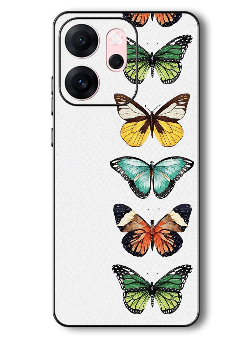 Theodor Case Compatible with Oppo Reno 14 F 6.57 Inch Protection Shockproof Bumper Cover Butterflies - Image 1