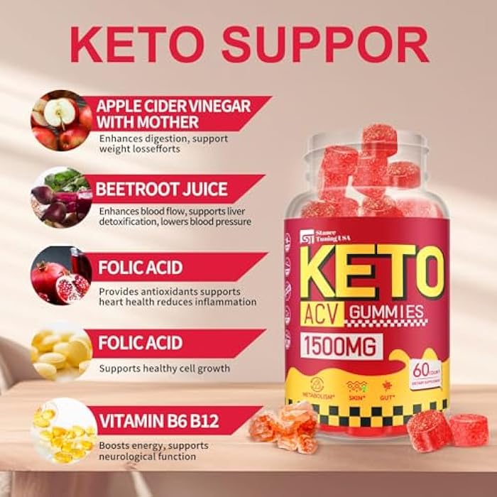 Stance Tuning USA Keto ACV Gummies for Weight Loss - Delicious 1500MG Apple Cider Vinegar with Mother, Probiotics, Vitamins B6 & B12 - Sugar Free, Vegan & Non-GMO - Supports Gut Health, Metabolism & Fat Burn for Women - Image 3