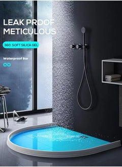 Bukela 80x38Cm Collapsible Threshold Water Dam for Shower, Shower Threshold Water Barrier, Shower Dam Water Stopper for Bottom of Frameless Shower Door, Silicone Sink Splash Guard for Kitchen Bathroom  - Image 5